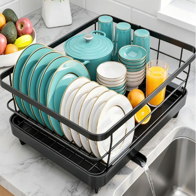 Stainless Steel Kitchen Dish Rack for Counter Organization