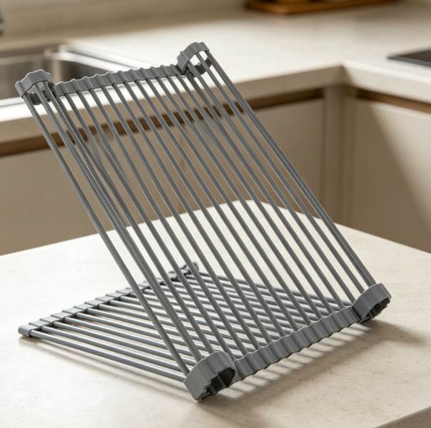 Large Over Sink Dish Drying Rack with Silicone Coating